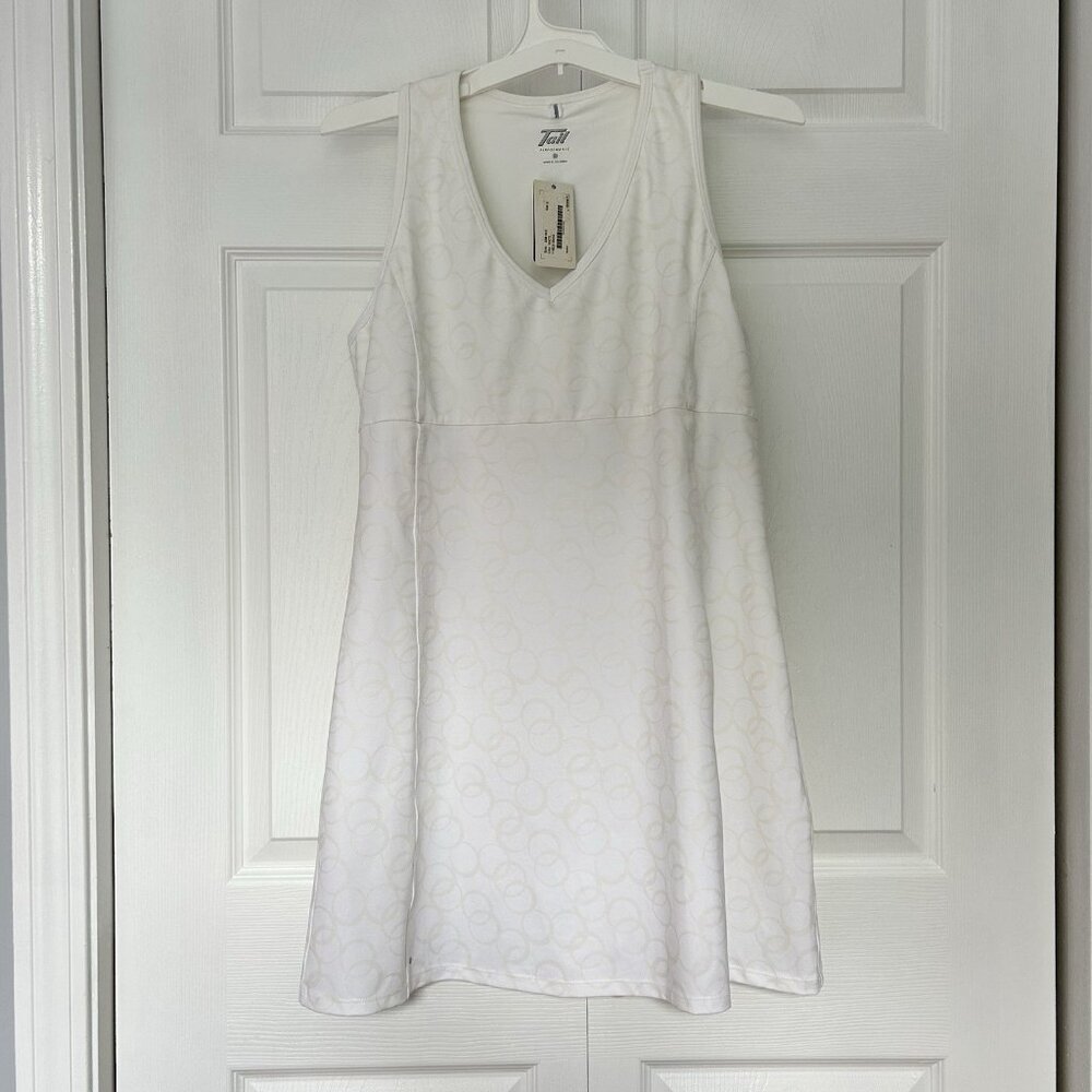 NWT Tail Womens Large L White Yellow Circle Activewear‎ Tennis Golf Dress
